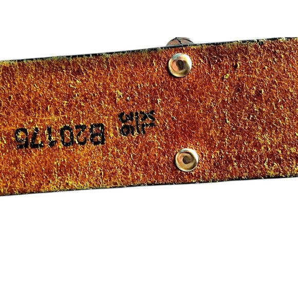 Brighton Leather Belt Floral Embossed Patterns & Silver Tone Buckle 33"-37" - Picture 11 of 16